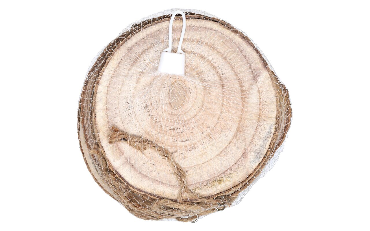 Sierra Pacific Crafts Wood Disk Ornaments In Mesh Bag Medium Brown, Round tree limb slices, 6 pieces, approximately 3/4" thick and 7" in diameter, perfect for Christmas ornaments and crafts